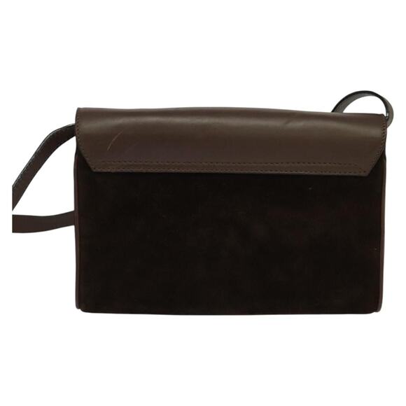 CELINE Shoulder Bag Suede Brown Gold - Picture 3 of 12